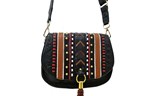 Color Striped Leather Bag 